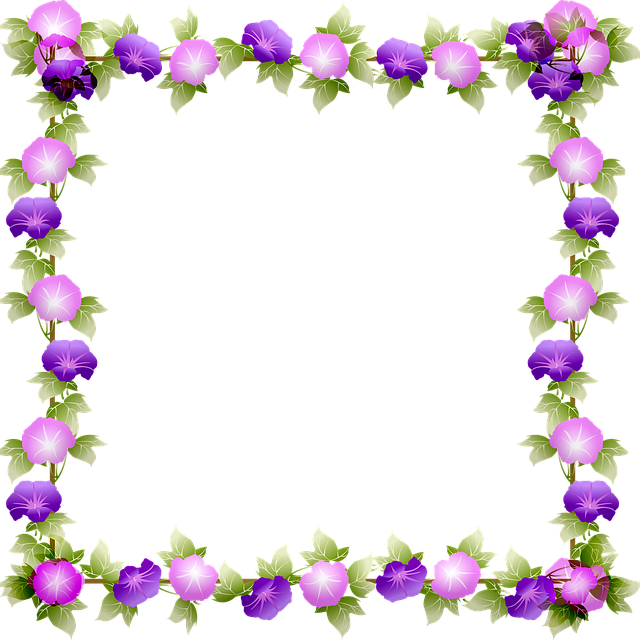 cadre fleurs mauves